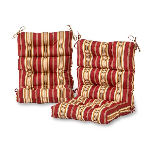 Greendale Home Fashions Roma Stripe Outdoor High Back Dining Chair Cushion (2-Pack)
