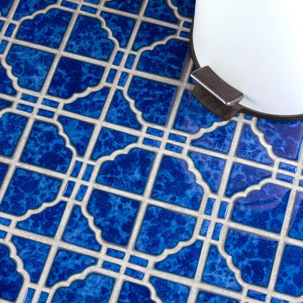 青いお月様　Melloglass Merola Tile Osaka Blue Cloud 11-3/4 in. x 11-3/4 in. Porcelain