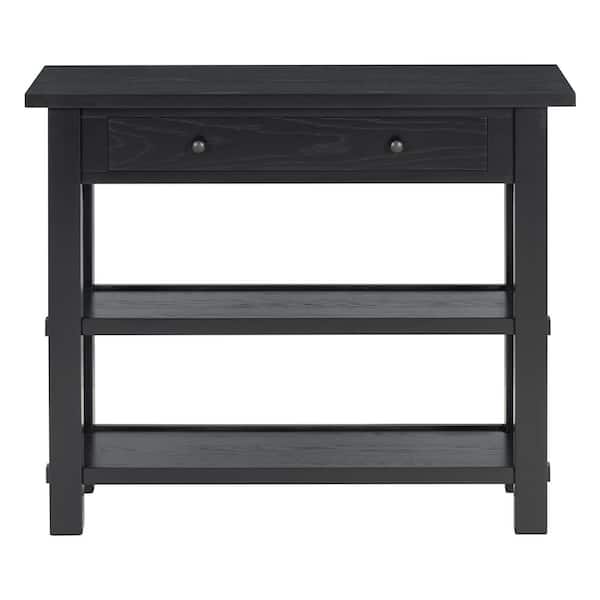 Unbranded 36 in. W x 14 in. D x 30.5 in. H Black Wood Linen Cabinet with Drawer, 2-Sturdy Shelves for Entryway and Living Room
