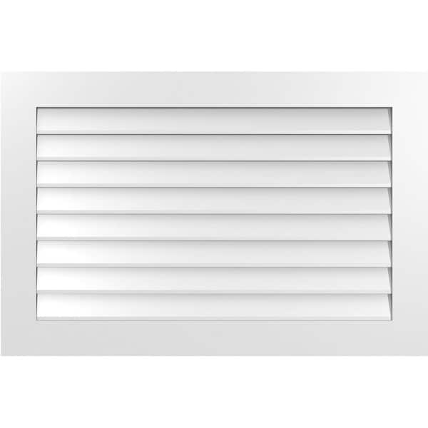 Ekena Millwork 42 in. x 28 in. Vertical Surface Mount PVC Gable Vent: Decorative with Standard Frame