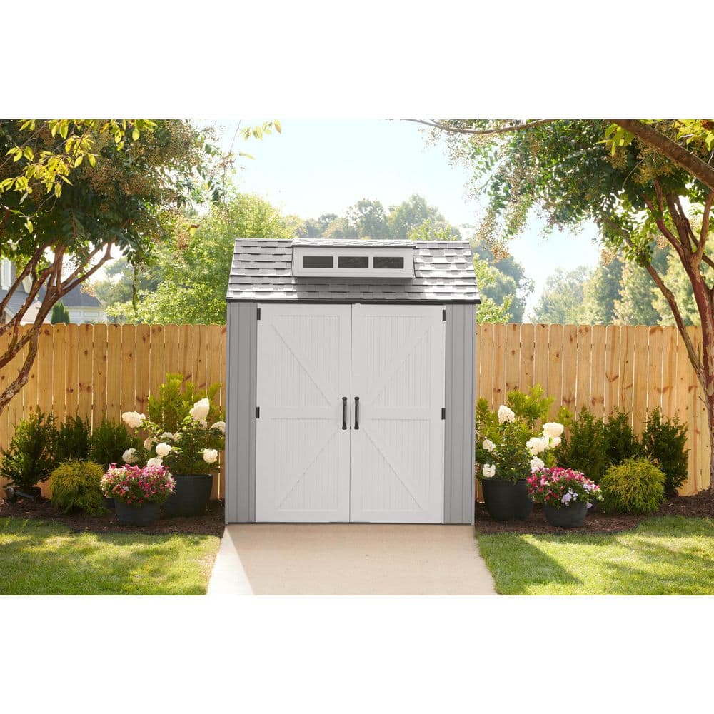 Rubbermaid 2 ft. 7 in. x 5 ft. Horizontal Resin Storage Shed FG3747SWOLVSS  - The Home Depot
