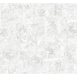 Grey Eisen Dove Abstract Botanical Wallpaper Sample