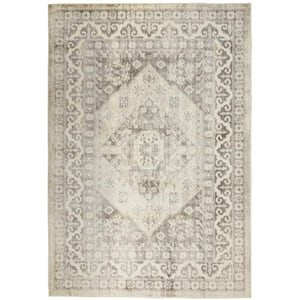 Cyrus Ivory 5 ft. x 7 ft. Medallion Traditional Area Rug