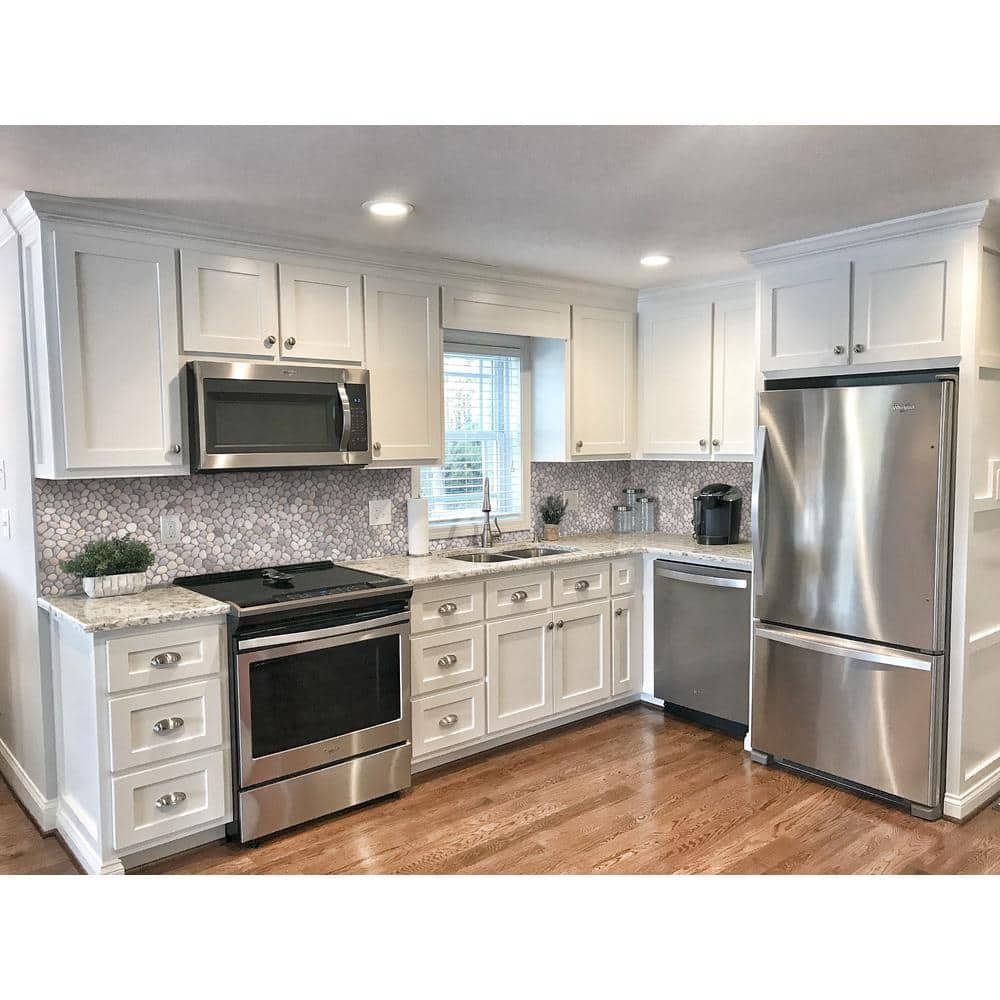 Natural Gray Quartz Pebble Mosaic Tile Sheet