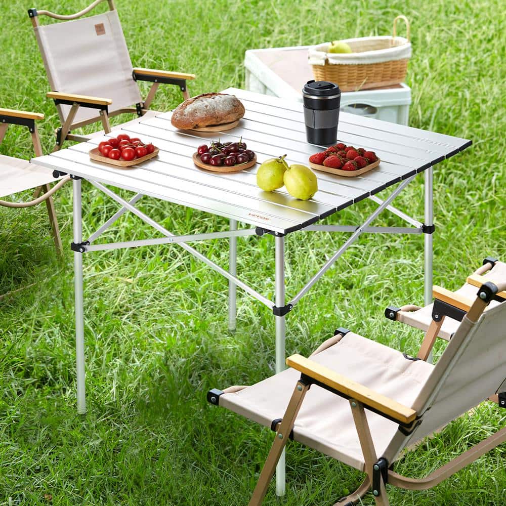 Compact Aluminum Folding Camping Table with Carry Bag