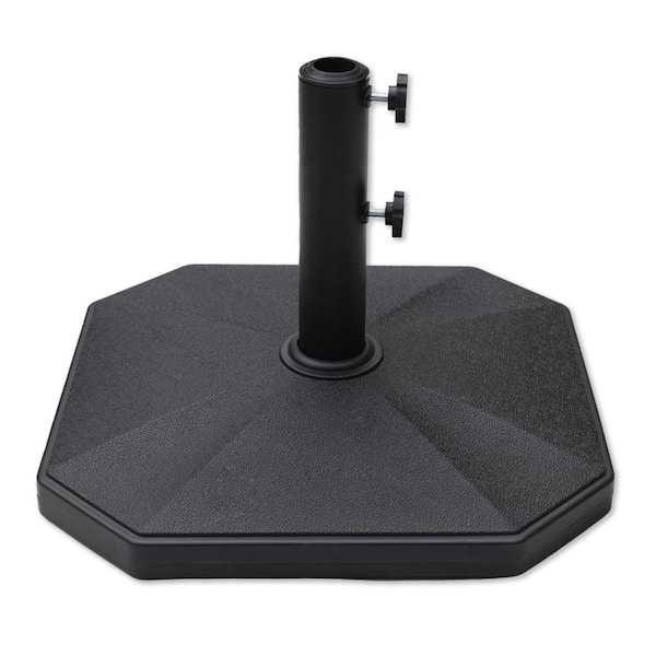40 lb Heavy Duty Square Patio Umbrella Base Stand with Dual Locking Knobs, Black