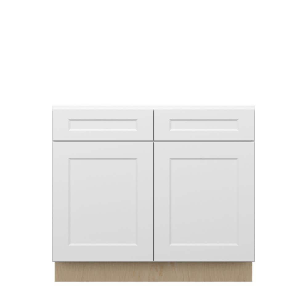 Norfolk Shaker 39 in. W x 34.5 in. H x 24 in. D in Painted White Plywood As