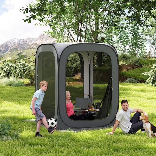 Outsunny x Dark Gray Pop Up Screen Tent, Portable