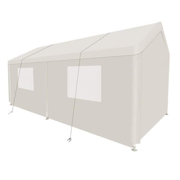 20 ft. W x 10 ft. D White Heavy Duty Portable Carport Garage Tent for Outdoor Storage Shelter