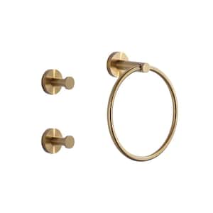 3 -Piece Bath Hardware Set with Mounting Hardware in Gold