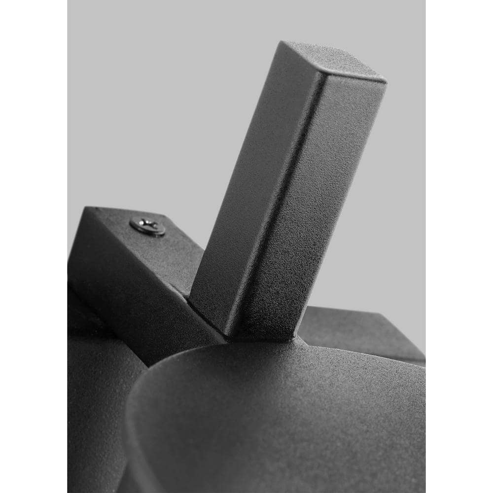 Textured Black Clear Glass Outdoor Wall Sconce