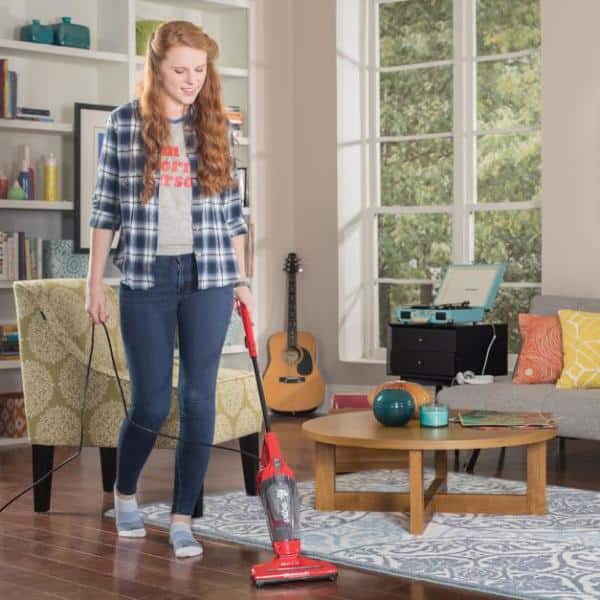 Red Bagless 3-in-1 Stick Vacuum Cleaner with Handheld Unit