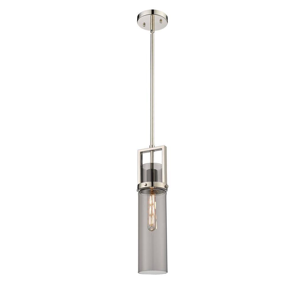 Utopia 100-Watt 1 Light Polished Nickel Shaded Pendant Light with Tinted glass Tinted Glass Shade price history on PriceWatchPro