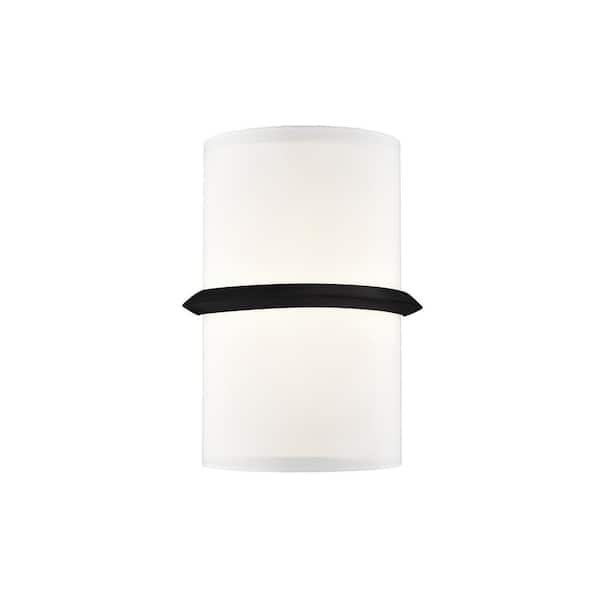 Pondi 9 in. 1 Light 13-Watt Black Integrated LED Wall Sconce