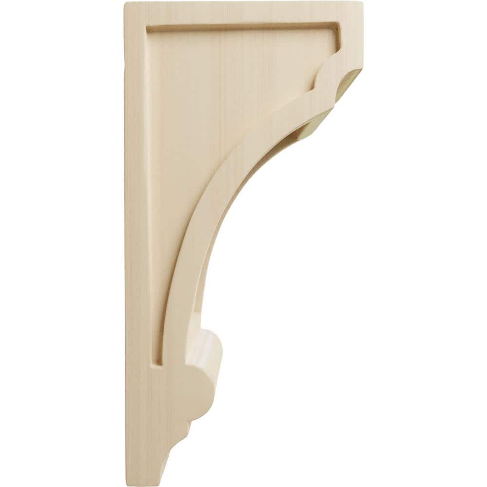 10" Unfinished Rubberwood Recessed Corbel