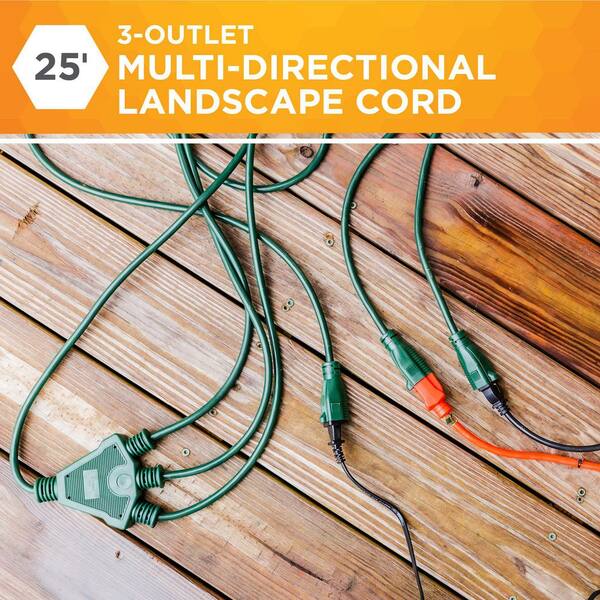 Staples 25' 3-Outlet Extension Cord, Gray (22129)