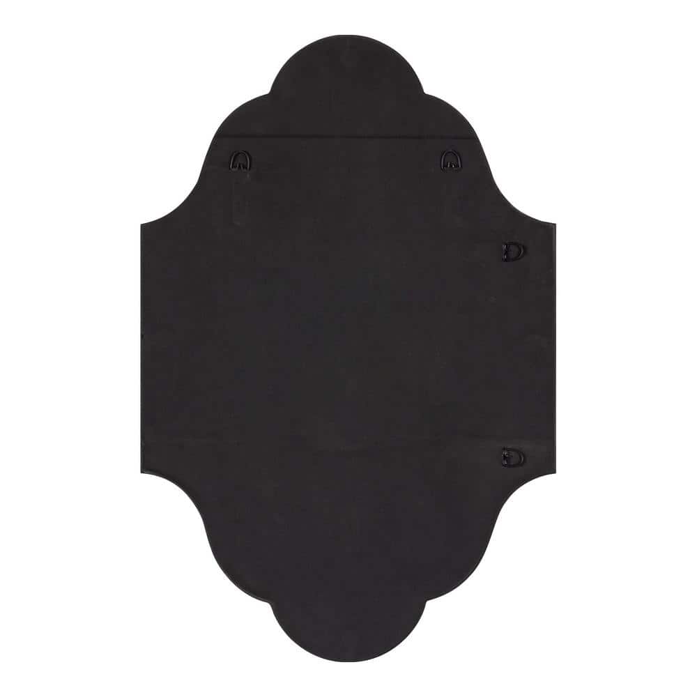 Elegant Scalloped Edge Rectangular Wall Mirror in Gold Finish