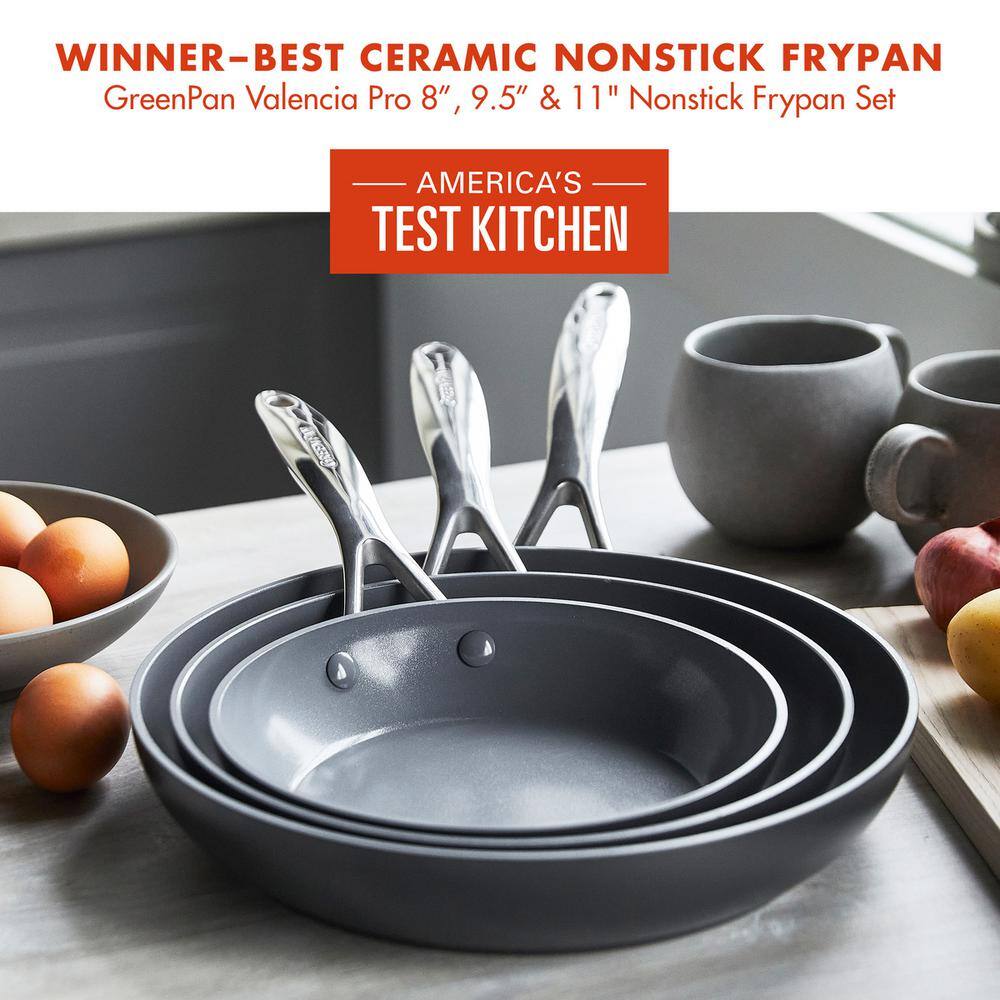 Gray Aluminum Ceramic Nonstick Fry Pan Skillet Set
