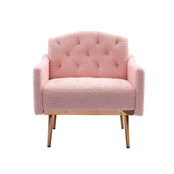 pink patterned accent chair