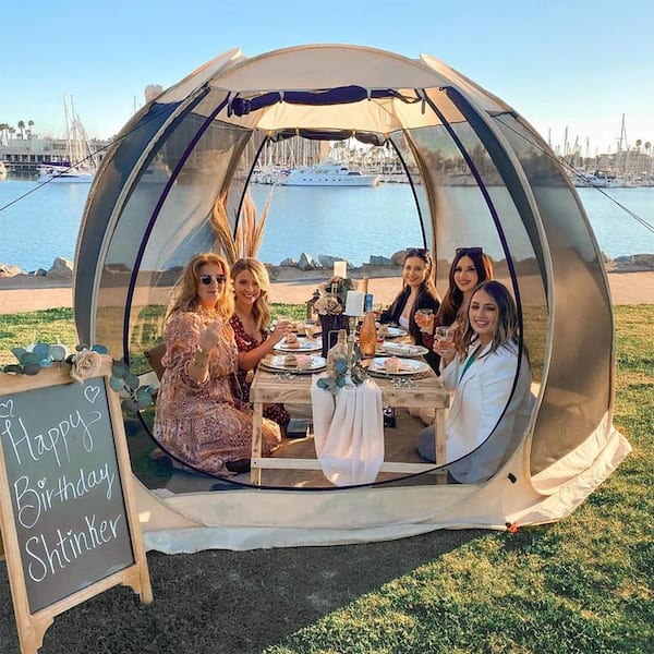 Alvantor 10 ft. x 10 ft. Beige Instant Pop Up Screen House Room