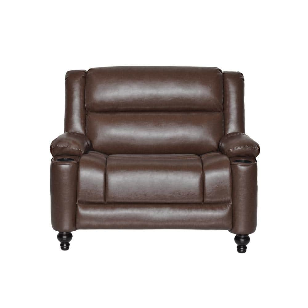 Noble House Elodie 40 in. Width Big and Tall Light Gray Faux Leather Power  Reclining Wall Hugger Recliner 42127 - The Home Depot