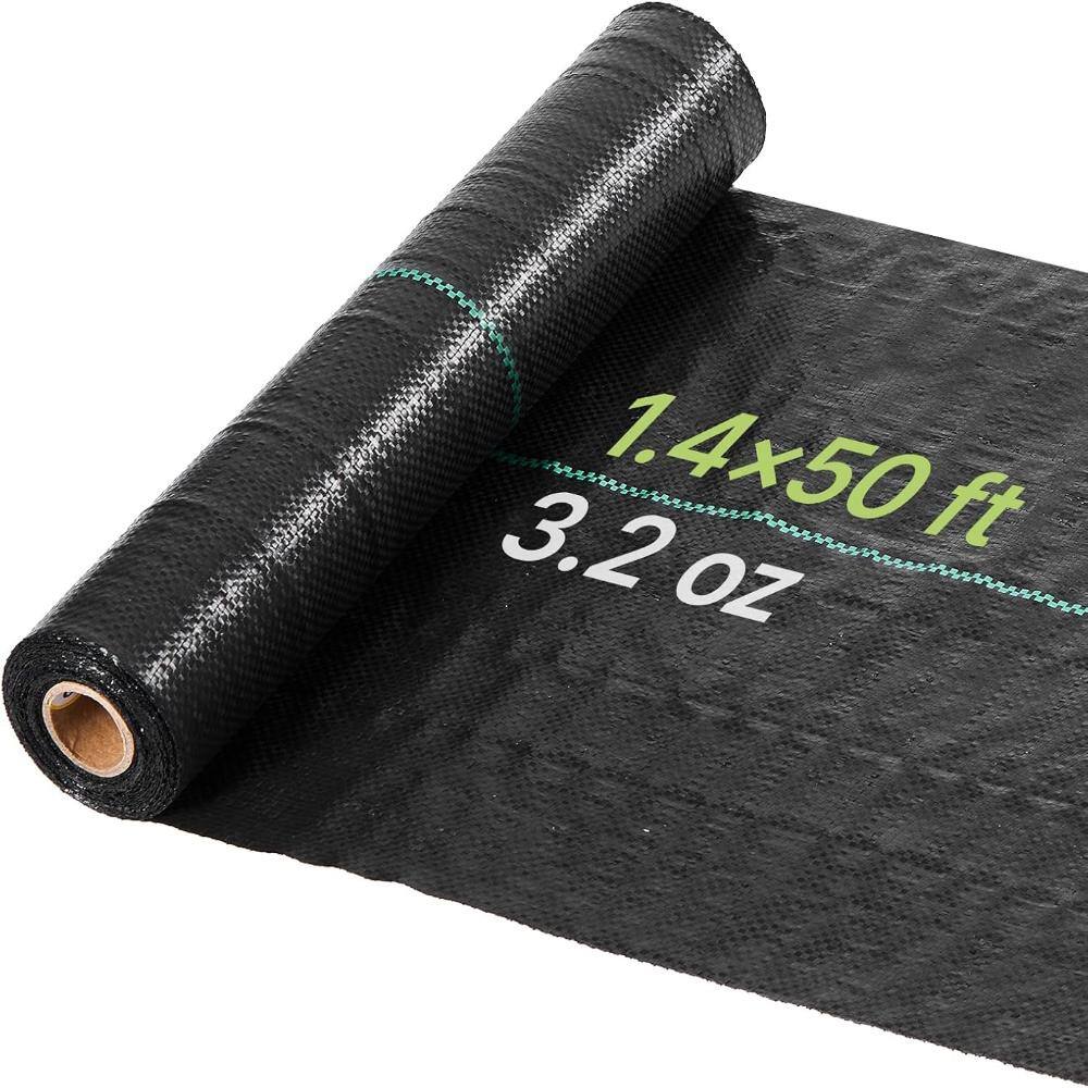 1.4 ft. x 50 ft. 3.2 oz. Woven Weed Barrier Landscape Fabric, Heavy-Duty Ground Cover for Garden, Black price history on PriceWatchPro