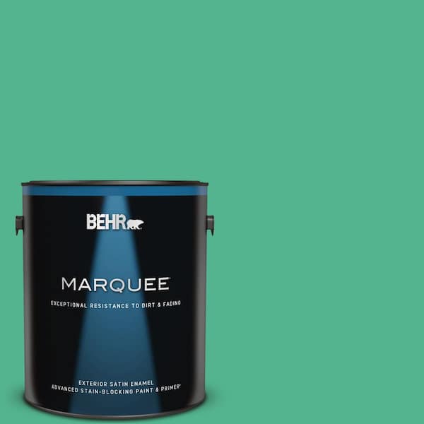 BEHR MARQUEE 1 gal. #MQ4-16 Aruba Green Satin Enamel Exterior Paint & Primer