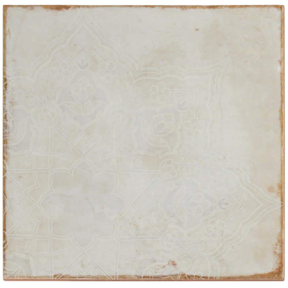 Angela Harris Distressed White Ceramic 8'' x 8'' Wall Tile