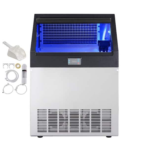 25 in. 200 lbs. /24 h Commercial Ice Maker Machine 90 Ice cu. in 12-15 min, Freestanding with 66 lbs. Storage Capacity