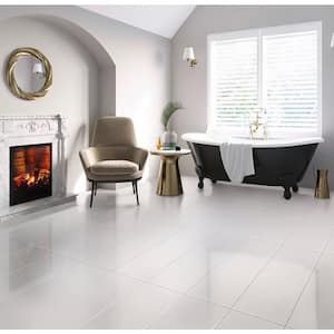 Galactic 11.7 in. x 35.2 in. White Ceramic Satin Floor and Wall Tile (17.16 sq. ft./case) 6-Pack
