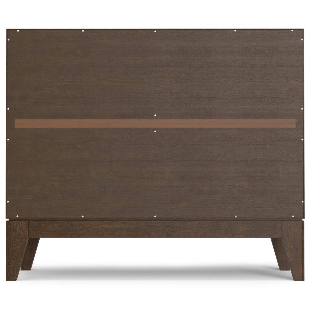 Walnut Brown Solid Hardwood Mid Century Modern Sideboard Cabinet