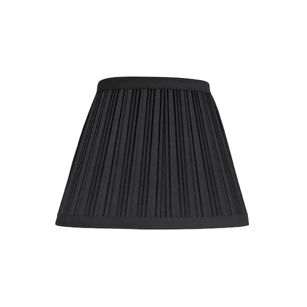 Aspen Creative Corporation 9 in. x 7 in. Black Hardback Pleated Empire Lamp Shade