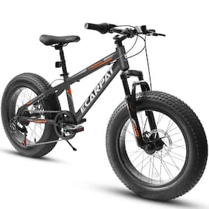 20 in. 7 Speed Mountain Bike in Gray with Fat Tire