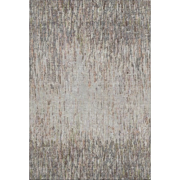 Mayfield Premium Machine Washable Abstract AMF2439 Gray 5 ft. x 7 ft. 6 in. Area Rug