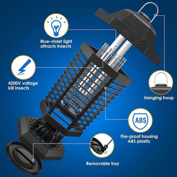 Cubilan Outdoor Mosquito and Fly Zapper with ABS Shell, Repellent