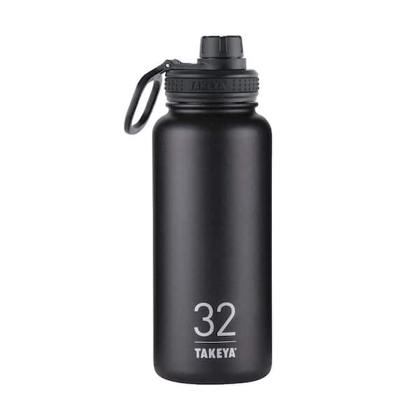 Takeya 32 Oz. Originals Insulated Stainless Steel Bottle with Spout Lid in Black