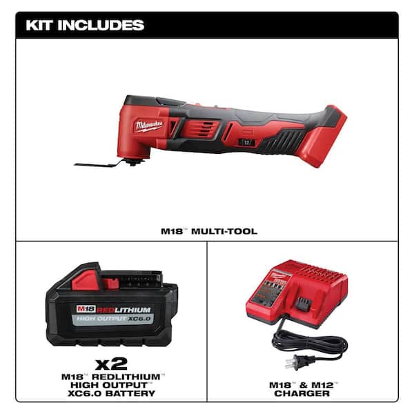 Milwaukee M18 18V Lith-Ion Cordless Oscillating Multi-Tool w/ (2