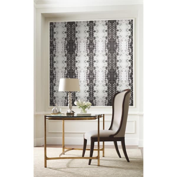 45 sq ft Marbled Appaloosa Black Peel and Stick Non-woven Wallpaper