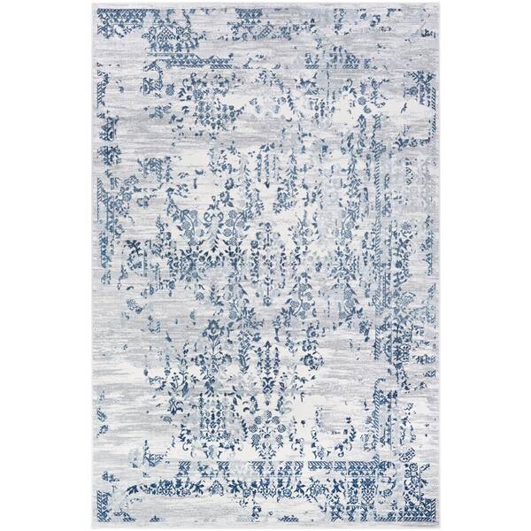 Couristan Calinda Samovar Steel Blue-Ivory 8 ft. x 11 ft. Area Rug