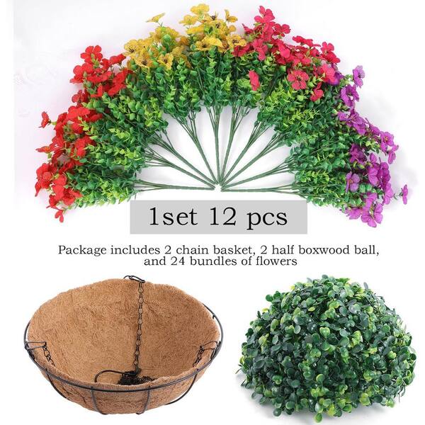 18.9 in. Multi-Colored Outdoor Artificial Chrysanthemum Flowers