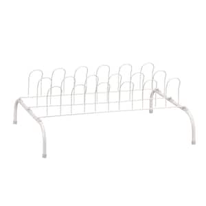 9.1 in. H 9-Pair Off-White Metal Wire Shoe Rack