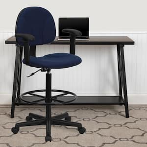 Fabric Swivel Wheels Adjustable Height Ergonomic Drafting Chair with Height Adjustable Arms