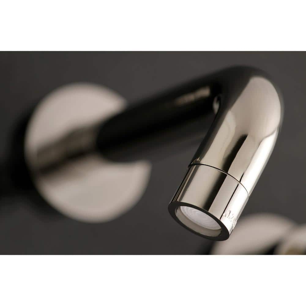 Concord Brushed Brass Dual-Handle Modern Wall Mount Faucet