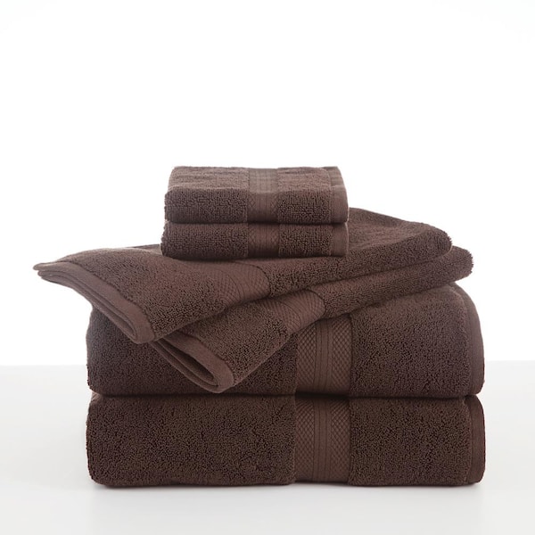 Martex Abundance 6-Piece Chocolate Solid Bath Towel Set