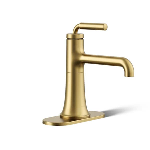 KOHLER Tone Single Handle Single-Hole 1.2 GPM Bathroom Sink Faucet in Vibrant Brushed Moderne Brass