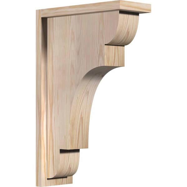 Ekena Millwork 5-1/2 in. x 14 in. x 22 in. Douglas Fir New Brighton Smooth Corbel with Backplate