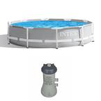 10 ft. Round 30 in. D Metal Frame Above Ground Swimming Pool with Cartridge Filter Pump System