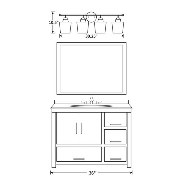 msix32部屋 ExBrite 40-in x 32-in Frameless Rectangle Dimmable Lighted