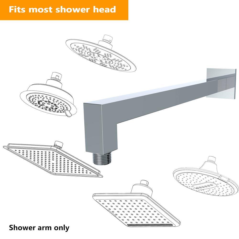 15" Chrome Ceiling Mount Brass Shower Arm