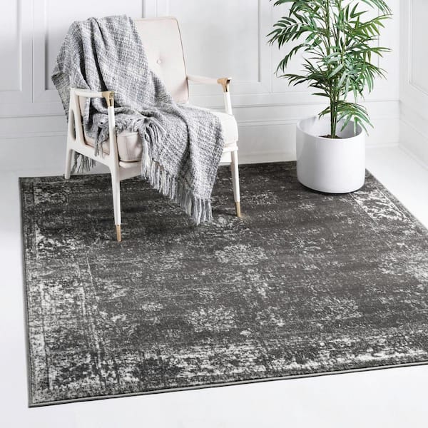 Sofia Casino Dark Gray 6' 0 x 6' 0 Square Rug